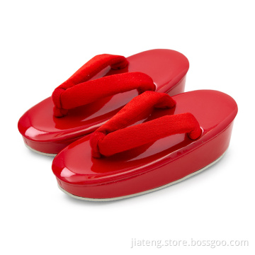 Elegant Crepe Clogs Painted Platform 7-5-3 Straw Shoe